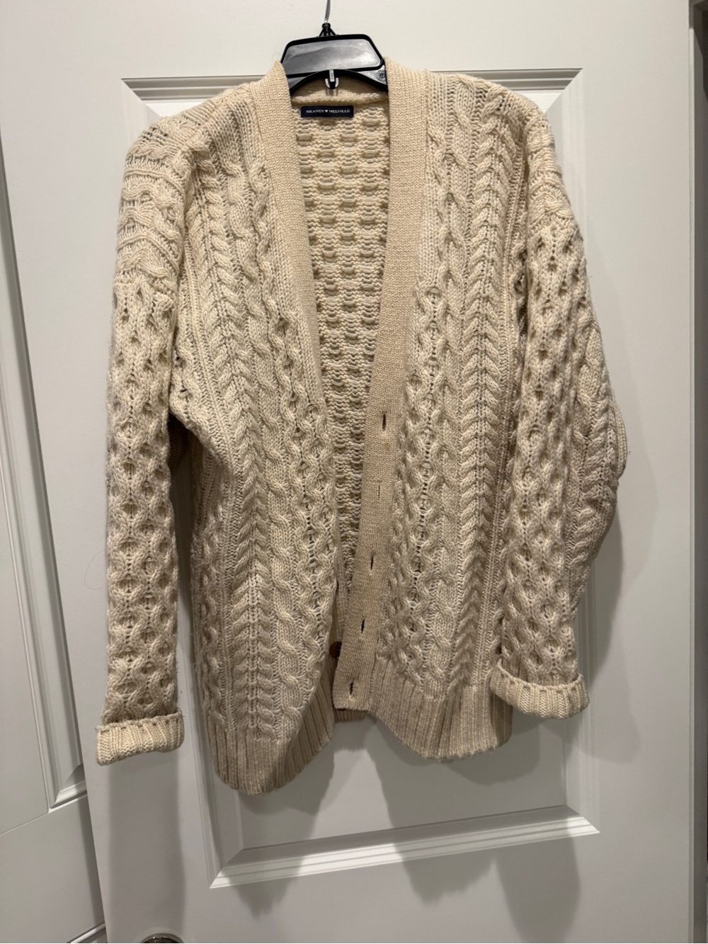 Banana Republic Cream Cable-Knit Cardigan Sweater